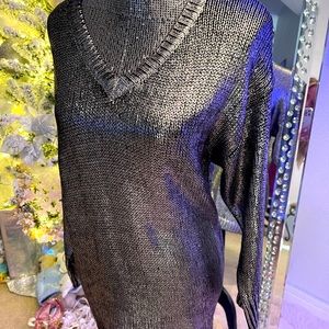 Elan Metallic silver sweater